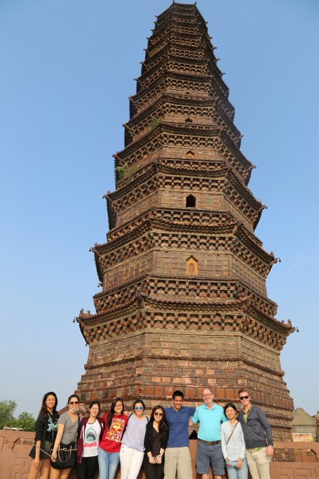GEA China 2015 in front of the Iron Pagoda. Several us conquered the structure by climbing to the top
