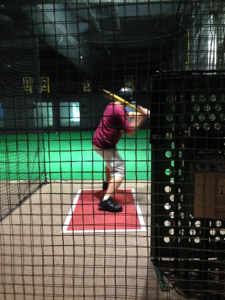 David at the batting cages