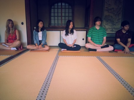 USC students learning how to meditate.