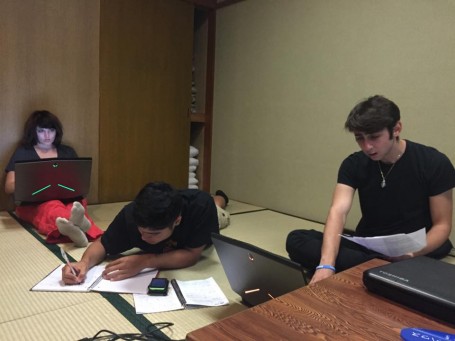A few studious USC students working very hard on their upcoming presentations. 
