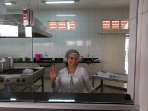 Author, Luli, in the soup kitchen