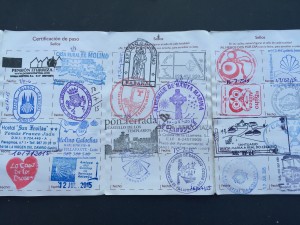 Pilgrims receive stamps from hostels, churches and restaurants to trace their paths and as proof of their journeys. 