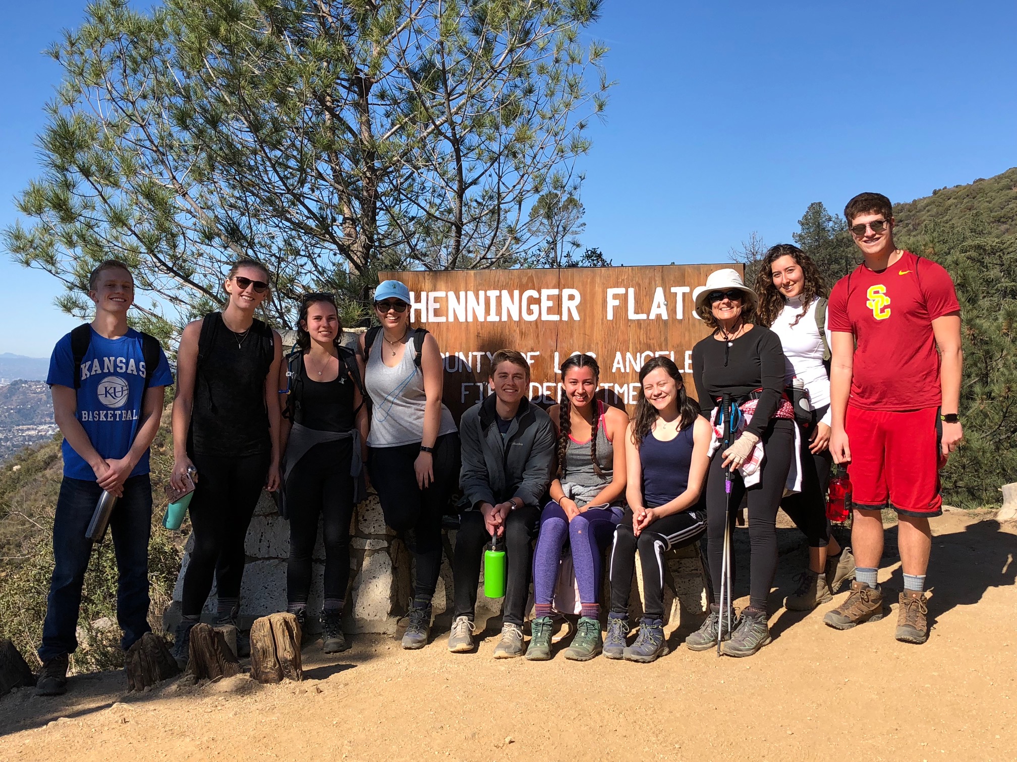 Maymester Class 2018 hiking 7.5 miles to Henninger flats in Altadena.  Trying out the new boots. 